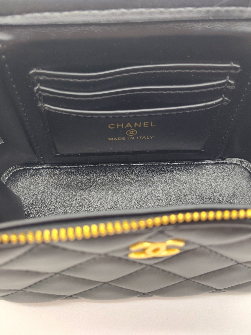 CHANEL Black Quilted Mini Vanity Bag with Gold Hardware - Picture 5 of 13